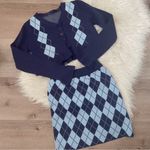 Korean style plaid top and skirt set Photo 1