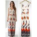 Maeve  Anthropologie Ikat Print V-Neck Maxi Dress Size Small Photo 1