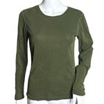 Russ Berens Shirt Women XS Olive Green Basic Layering Neutral Minimalist Vintage Photo 0