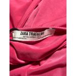 ZARA Pink Draped Long Sleeve Crew Neck Fitted Bodycon One Piece Bodysuit Top M Photo 2