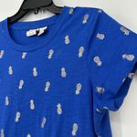 C&C California CC California Pineapple Print T Shirt Dress Blue Gold Summer Beach Casual Size S Photo 2