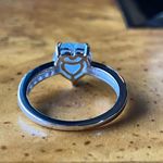 Genuine Aquamarine Sterling Silver Heart Ring Size 7 Photo 4