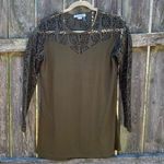 Simply Noelle  Olive Lace Cut Out Top | XS Photo 1