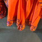 Boutique Vibrant Orange and Purple Aztec Patterned Long Sleeve Romper, Sz S Photo 6