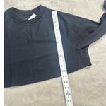 GIGI C Isabella Pullover Top Women's Medium Black Long Sleeve Cropped Textured Photo 9