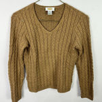 Talbots  Cableknit Sweater Womens Small Brown Fisherman Quiet Luxury Old Money Photo 0