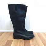 BORN Shaunie Black Leather Knee High Riding Boot Low Heel Fall Winter Size 6.5 Black Photo 1