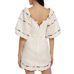 Farm Rio NWOT  White Stripe Short Puff Sleeve Linen Mini Dress Size XS Photo 2