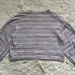 Madewell Sweater Bubble-Sleeve Crop Top in Rainbow Stripe XL Photo 8