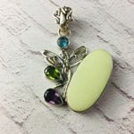 Sterling Silver Multi Gemstone Fairy Pendant Yellow Photo 1