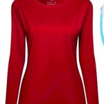 NWOT Women's Long Sleeve Athletic Crew Neck lightweight Shirt Great For Exercise Red Size XL Photo 2