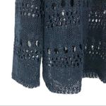 Elizabeth and James Crocheted Loose Knit Crewneck Sweater Navy Size XS Photo 4