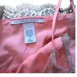 Victoria's Secret Pink Satin Lace Cami Top Slip V Neck Adjustable Straps Size M Photo 2