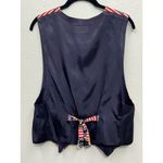 Vintage JLN Vest Womens Large Patriotic Bear Flag Ralph Lauren Look America Red Photo 1