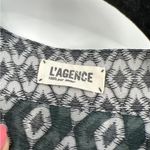 L'Agence  Womens Blouse Small 100% Silk Floral Abstract Tie Neck Button Up Photo 2