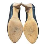 Tod's Leather Peep Toe Heels Italian Navy Blue Designer Pumps Shoes Size 39 8.5 Photo 8