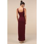 Lulus NWT  Glamorous Disposition Burgundy Ruched Maxi Dress Bridesmaid Gala Sz XL Photo 1