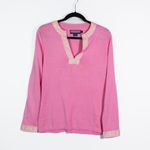 Vineyard Vines Cotton Cashmere Knit V Neck Seashell Trim Pullover Sweater Pink S Photo 0