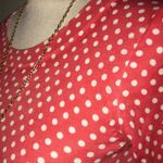J. Crew Factory size XXS light weight cotton sweater coral with white polka dots Photo 2