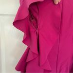 Badgley Mischka  Belle Pink Ruffle Bell Sleeves V-Neck Cocktail Dress Size 2 Photo 9