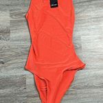 Nasty Gal Racer Cut Out Back Orange Sleeveless Double Slinky Bodysuit Size 4 Photo 4