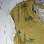 Anthropologie Pilcro Palm Tree Print Mustard T-Shirt Size S Photo 2