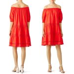 Kate Spade  Broom Street Cotton Poplin Tiered Dress Cherry Pepper Red Size Small Photo 11
