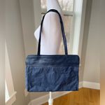 Vintage AVON Navy Blue Vinyl Large Tote Bag Photo 4
