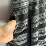 Theia Stripe Jacquard Full Ball Gown Sz 14 Black Silver Maxi Dress Event Gala Photo 6