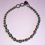 Black Clear Seed Bead Beaded Silver Tone Flower Boho Necklace Photo 5