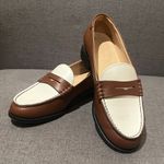 KOIO | Brown and White Women’s Penny Loafers Size 35 Photo 0