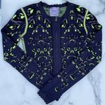 Herve Leger blue animal print front zip cropped cardigan jacket size S small Photo 5