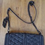 Rebecca Minkoff  Black Quilted Leather Turnlock Closure Crossbody Purse Photo 5