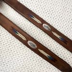 Tony Lama Brown Leather Vintage Western Native Embroidered Concho Belt 40 7699L Photo 7