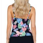 Leilani Boutique Poolside Paisley Gemini Tankini Swim Top with Padded Bra NWT Black Size 6 Photo 2