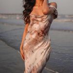 ZARA  dress maxi tie dye slip bodycon satin wedding evening party vacation  Photo 8