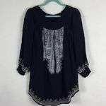 Tularosa Revolve Jacqueline Navy Embroidered Off Shoulder Tunic Mini Dress XS Photo 3