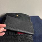 Dooney & Bourke Luca Continental Black Italian Pebbled Leather Red Lined Wallet Photo 5