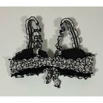 Floral Ruched Bikini Top Bathing Suit Size M 🖤✨ Black Size M Photo 2