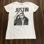 Justin Bieber White/Black T Photo 0