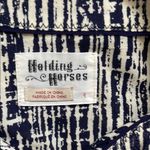 Holding Horses  Black and White Striped Women's Top Photo 2