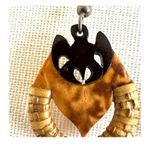 Brown rattan dangling earrings Photo 2