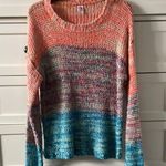 Twisted Angels Women’s Colorblock Boho Rainbow Ombré Knit Sweater Photo 0