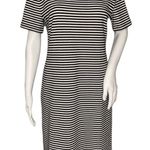 J.Crew Dress Women Large Black White Striped T-Shirt Dress Mercantile Nautical Photo 0