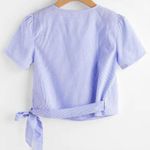 Striped Wrap Top Blue Photo 2