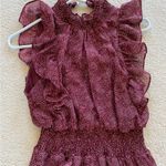 Avec Les Filles  Red/Maroon Ruffle Dot Maxi Dress Sz 10 Photo 1