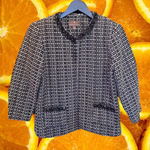 Fenn Wright Manson  Black‎ and White Blazer with Beaded Collar Size Small Photo 0