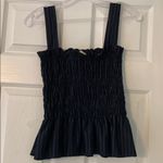 PPLA Navy and White Striped Smocked Tank Top Photo 1