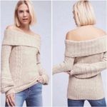 Anthropologie  Sleeping on Snow Off-Shoulder Cream Sweater Photo 1