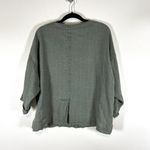Eileen Fisher ‎ Linen Button Front Jacket Shaket Green Size Large Boho Minimalist Photo 6